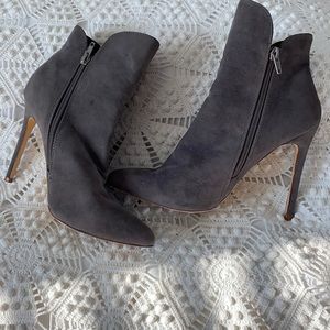 Women’s gray suede dress boots